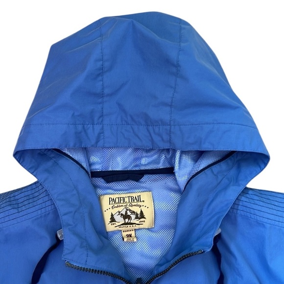 Vintage Pacific Trail Full Zip Hooded Jacket Hood Blue Drawstring Mesh Lined 2X - Picture 3 of 15